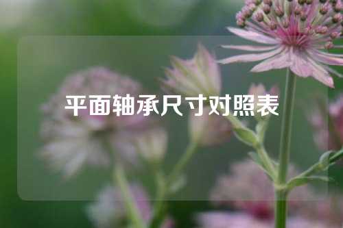 平面轴承尺寸对照表