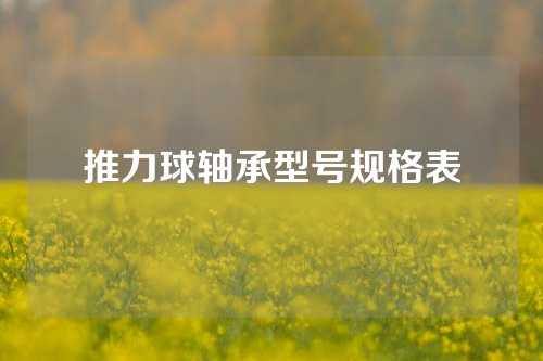 推力球轴承型号规格表