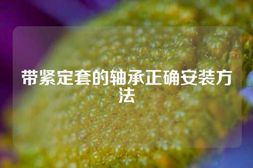 带紧定套的轴承正确安装方法