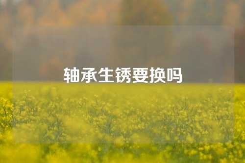 轴承生锈要换吗