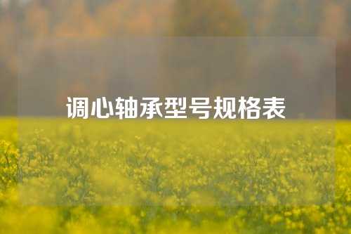 调心轴承型号规格表