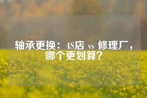 轴承更换：4S店 vs 修理厂，哪个更划算？