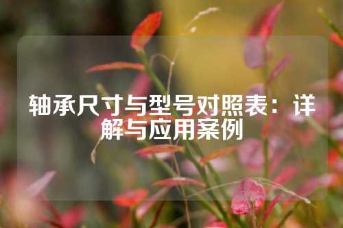 轴承尺寸与型号对照表：详解与应用案例