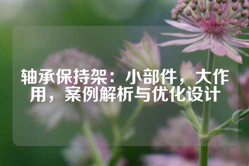 轴承保持架：小部件，大作用，案例解析与优化设计