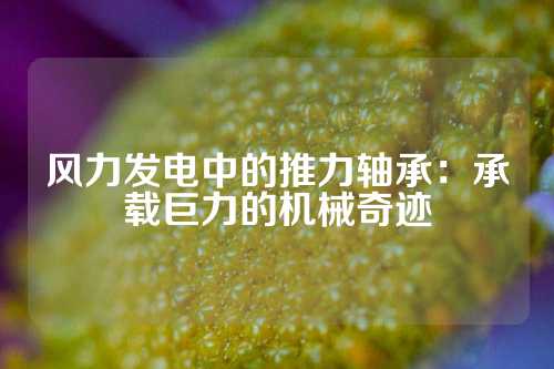 风力发电中的推力轴承：承载巨力的机械奇迹