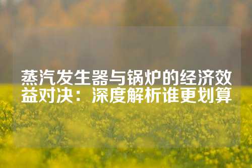 蒸汽发生器与锅炉的经济效益对决：深度解析谁更划算