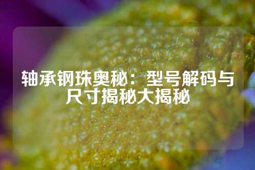 轴承钢珠奥秘：型号解码与尺寸揭秘大揭秘