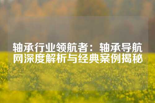 轴承行业领航者：轴承导航网深度解析与经典案例揭秘