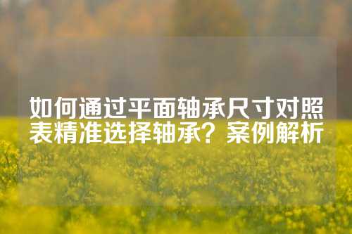 如何通过平面轴承尺寸对照表精准选择轴承？案例解析