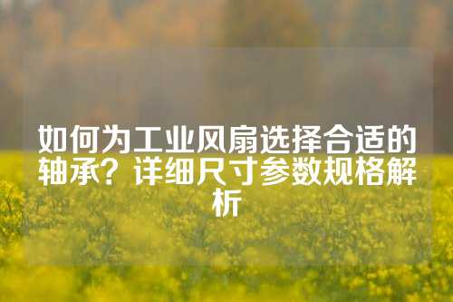 如何为工业风扇选择合适的轴承？详细尺寸参数规格解析