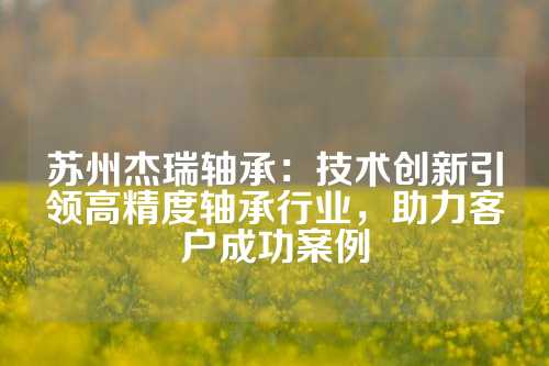 苏州杰瑞轴承：技术创新引领高精度轴承行业，助力客户成功案例