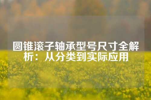 圆锥滚子轴承型号尺寸全解析：从分类到实际应用