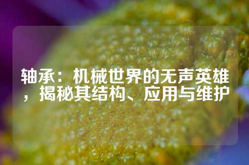 轴承：机械世界的无声英雄，揭秘其结构、应用与维护