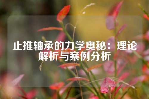 止推轴承的力学奥秘：理论解析与案例分析