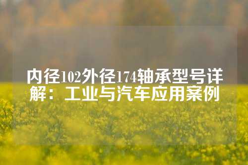 内径102外径174轴承型号详解：工业与汽车应用案例