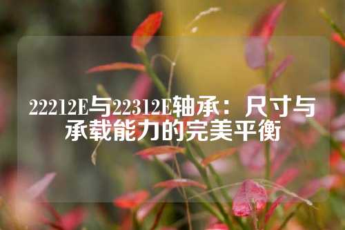 22212E与22312E轴承：尺寸与承载能力的完美平衡