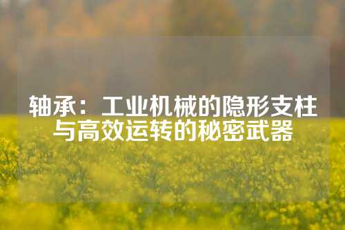 轴承：工业机械的隐形支柱与高效运转的秘密武器