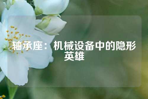 轴承座：机械设备中的隐形英雄