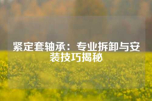 紧定套轴承：专业拆卸与安装技巧揭秘