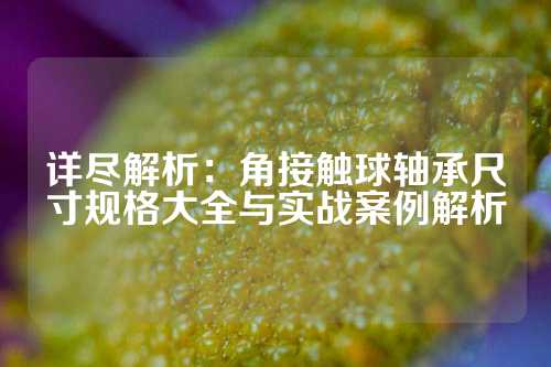 详尽解析：角接触球轴承尺寸规格大全与实战案例解析