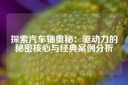 探索汽车轴奥秘：驱动力的秘密核心与经典案例分析