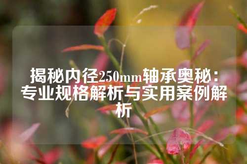 揭秘内径250mm轴承奥秘：专业规格解析与实用案例解析