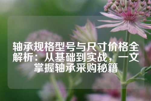 轴承规格型号与尺寸价格全解析：从基础到实战，一文掌握轴承采购秘籍