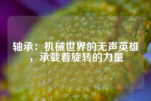 轴承：机械世界的无声英雄，承载着旋转的力量