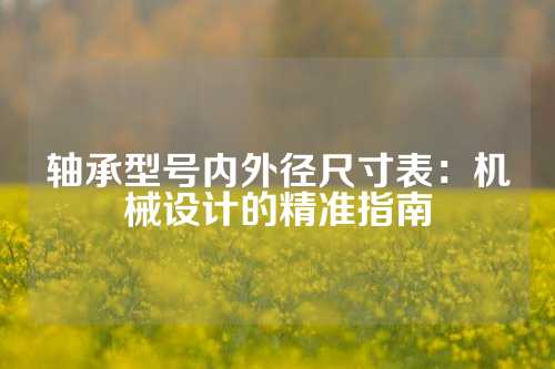 轴承型号内外径尺寸表：机械设计的精准指南