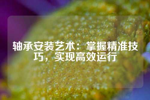 轴承安装艺术：掌握精准技巧，实现高效运行