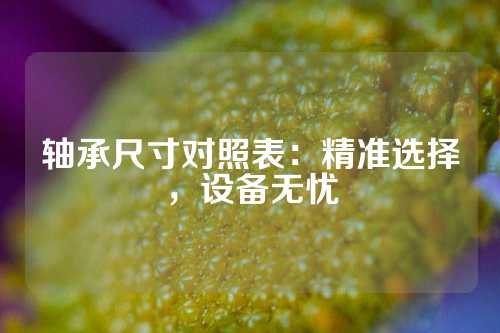 轴承尺寸对照表：精准选择，设备无忧