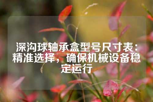 深沟球轴承盒型号尺寸表：精准选择，确保机械设备稳定运行