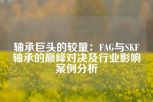 轴承巨头的较量：FAG与SKF轴承的巅峰对决及行业影响案例分析