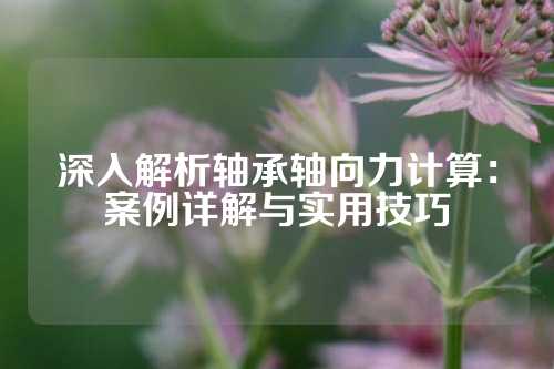 深入解析轴承轴向力计算：案例详解与实用技巧