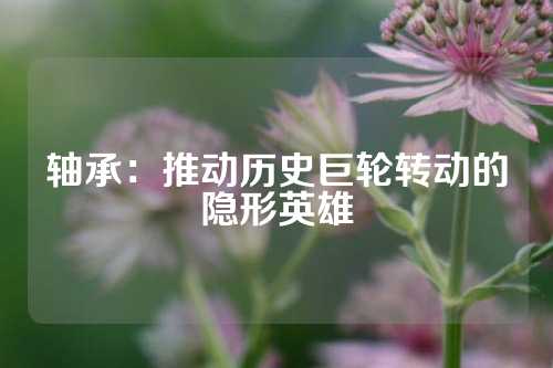 轴承：推动历史巨轮转动的隐形英雄