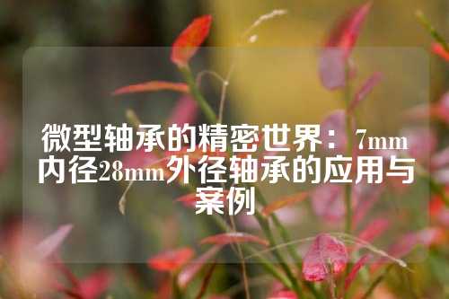 微型轴承的精密世界：7mm内径28mm外径轴承的应用与案例