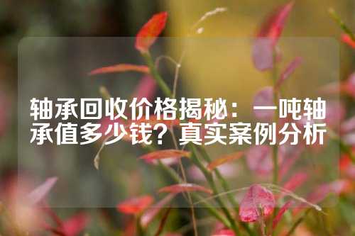 轴承回收价格揭秘：一吨轴承值多少钱？真实案例分析