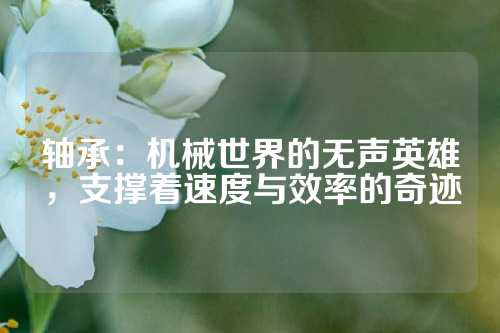 轴承：机械世界的无声英雄，支撑着速度与效率的奇迹