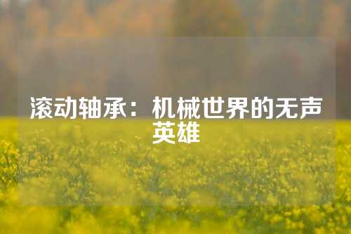 滚动轴承：机械世界的无声英雄