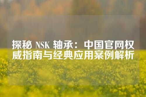 探秘 NSK 轴承：中国官网权威指南与经典应用案例解析