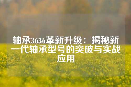 轴承3636革新升级：揭秘新一代轴承型号的突破与实战应用