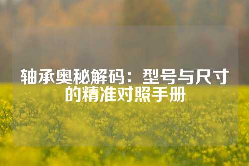 轴承奥秘解码：型号与尺寸的精准对照手册