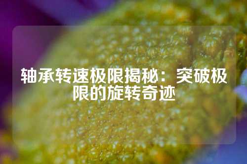 轴承转速极限揭秘：突破极限的旋转奇迹