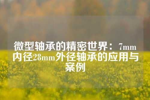 微型轴承的精密世界：7mm内径28mm外径轴承的应用与案例