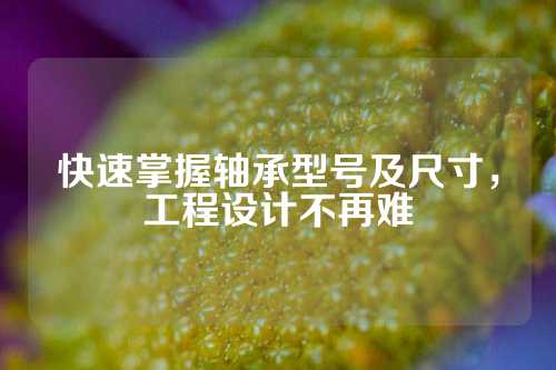 快速掌握轴承型号及尺寸，工程设计不再难