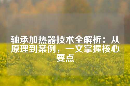 轴承加热器技术全解析：从原理到案例，一文掌握核心要点