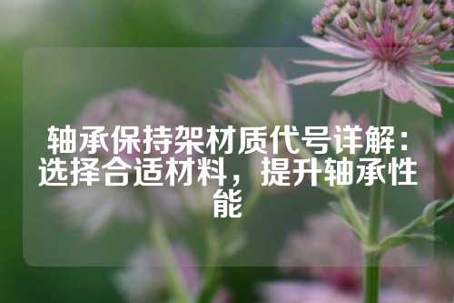 轴承保持架材质代号详解：选择合适材料，提升轴承性能